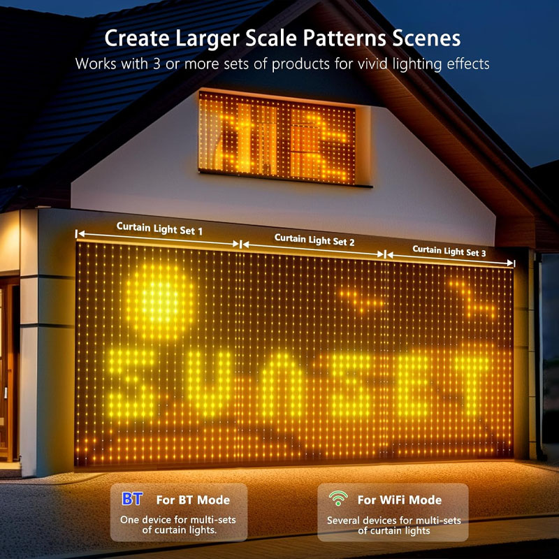 1/2PCS 400LEDs Smart Curtain L - Home Decor Free App review and price