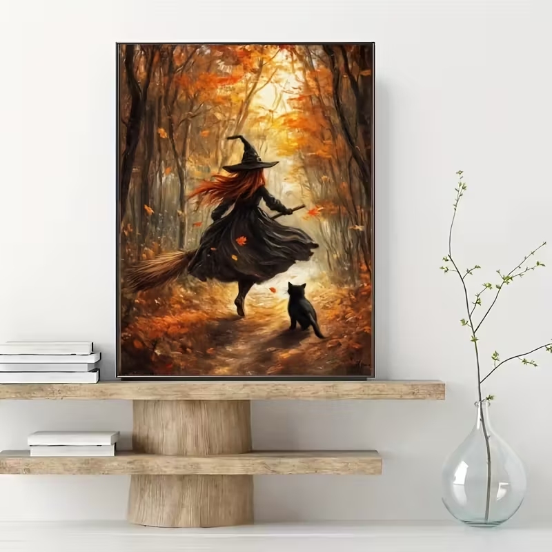 Retro Alloween Autumn Witch On - Home Decor Theme review and price