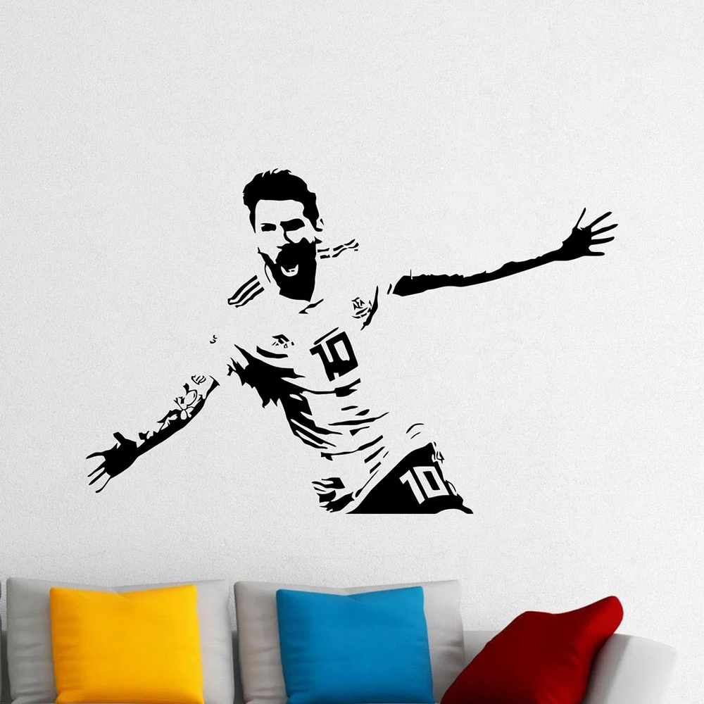 Messi Wall Decal Vinyl Sticker - Home Decor Indonesia review and price