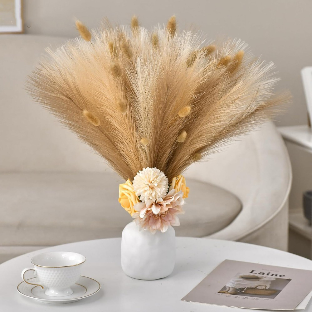 15Pcs Pampas Grass Realistic A - Pampas Grass Decor review and price